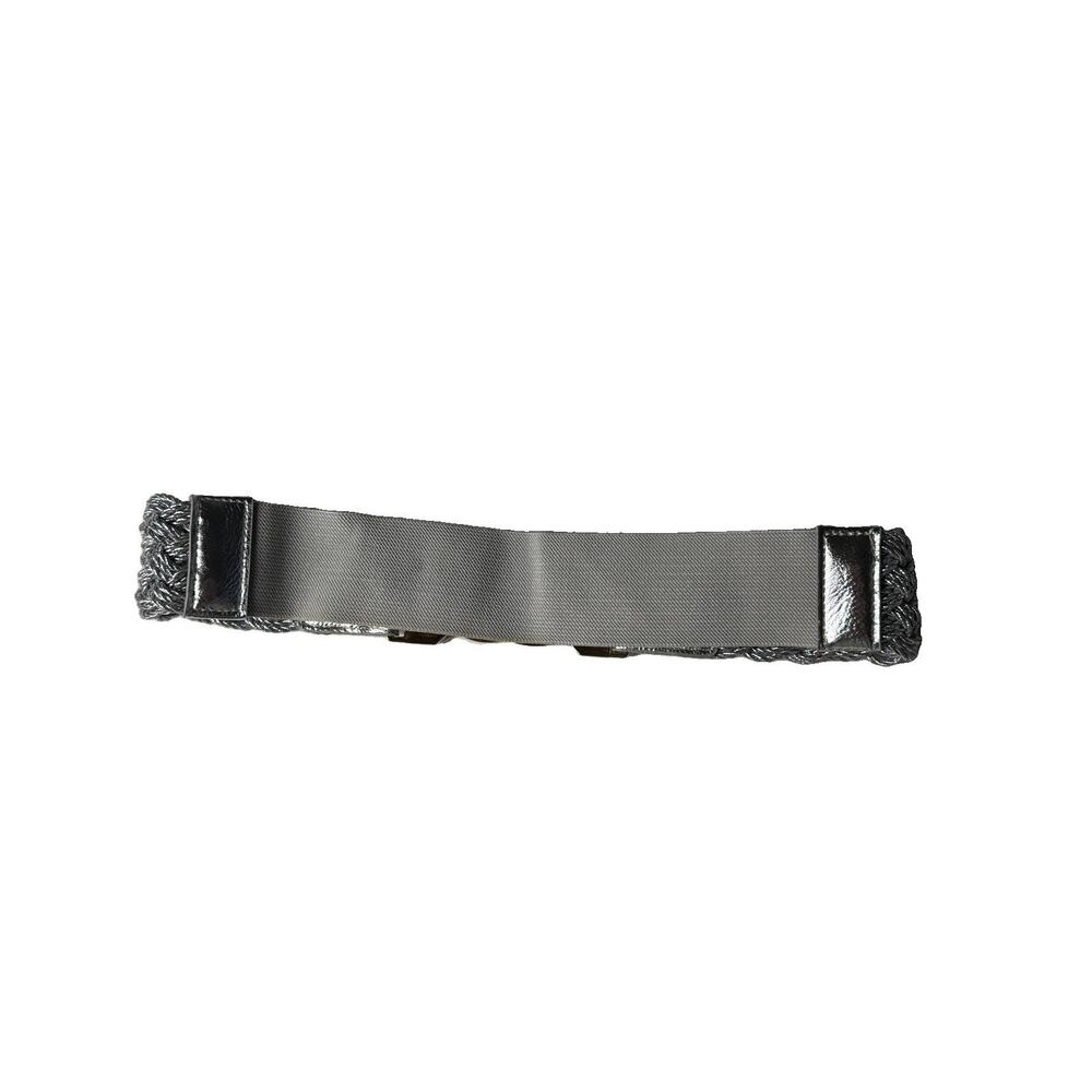 Samuel Dong Statement Belt Womens Sz 1 or S Silver & Gold Stretch Interlocking - Picture 5 of 8
